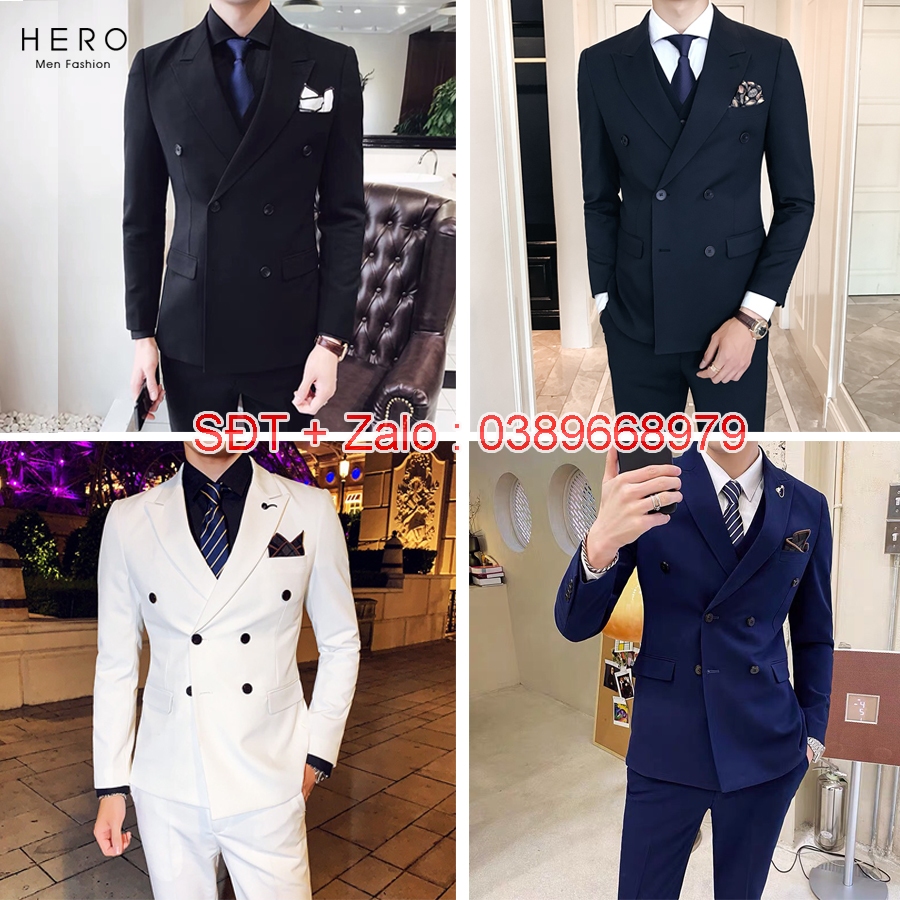 Bộ Vest Nam 6 Cúc Hàn Quốc, Bộ Suit Nam 6 Khuy Chất Vải Sịn, Fom Dáng Đẹp