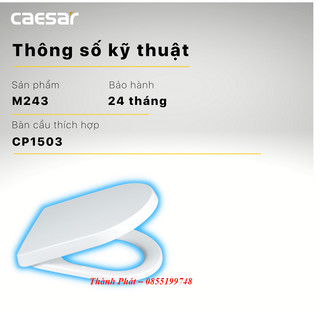 Caesar - Nắp Êm Bàn Cầu CAESAR M243 (dùng cho bồn cầu CPT1503), chính hãng