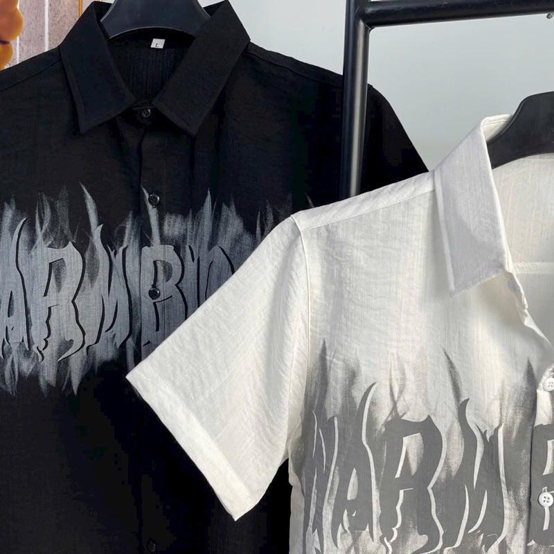 ÁO SƠ MI NAM VẢI ĐŨI MÁT IN HOẠ TIẾT KHÔNG LEM KHÔNG PHAI SMTN