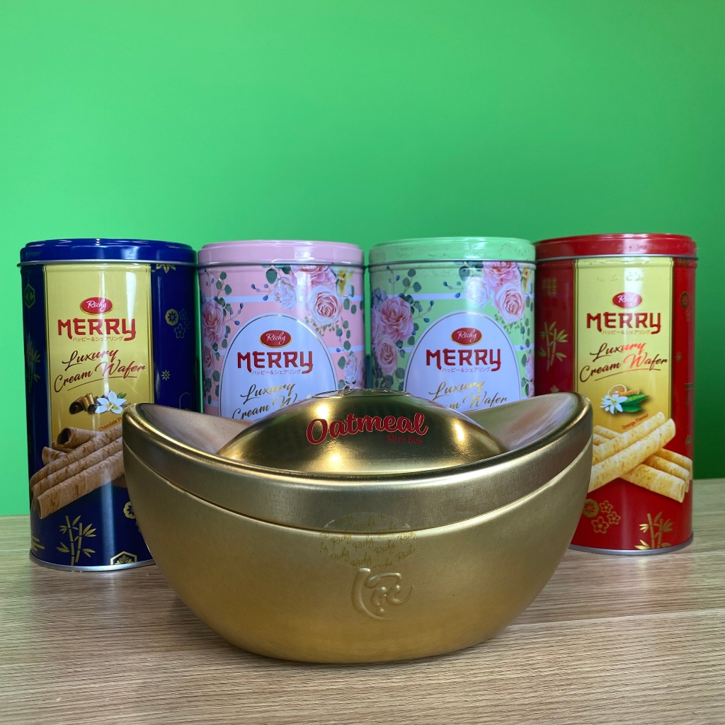 Bánh yến mạch Oatmeal Richy vị sữa phiên bản hũ vàng 200g tài lộc tết 2024
