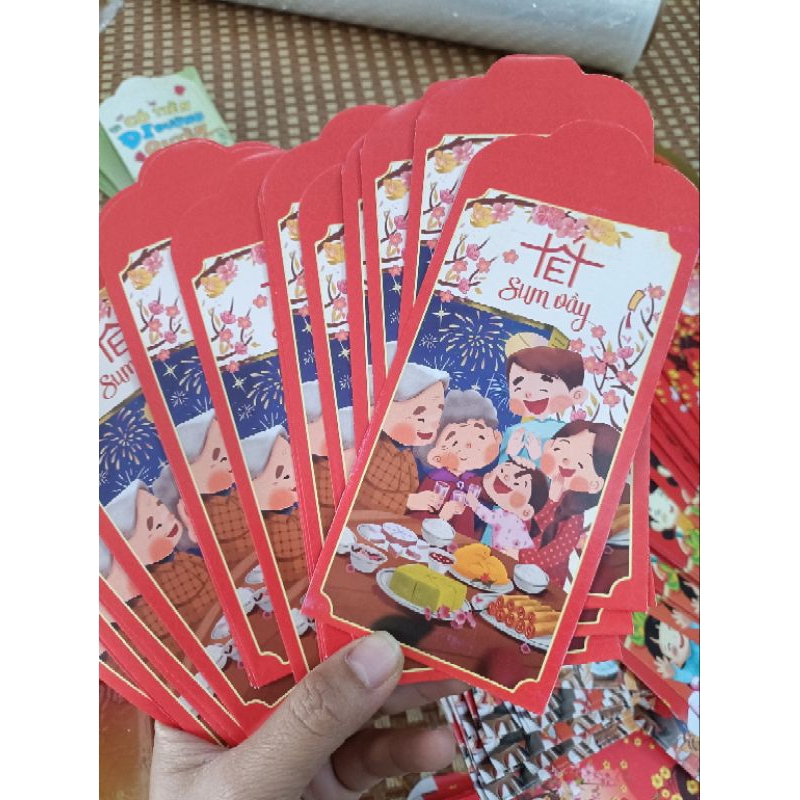 Lì xì tết - Combo 10 bao lì xì tết mẫu ngẫu nhiên