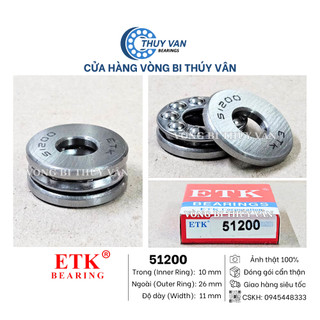 Vòng bi bạc đạn chà, tỳ, đẩy, chặn trục hạt tròn 51200 51201 51202 51203 51204 51205 51206 51207 51208 51209 hãng etk
