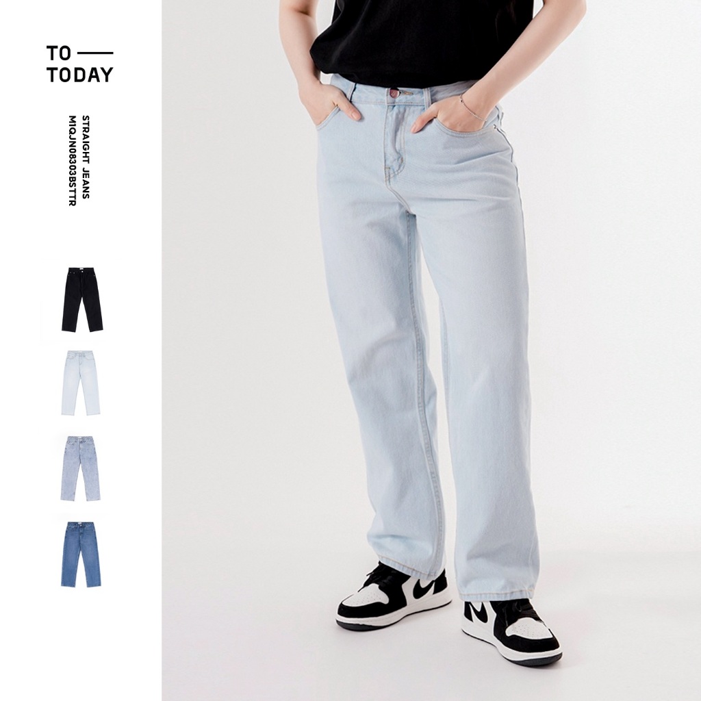 Quần Bò Jean Nam Ống Suông Rộng Chất Vải Jean 100% Cotton Form Straight TOTODAY