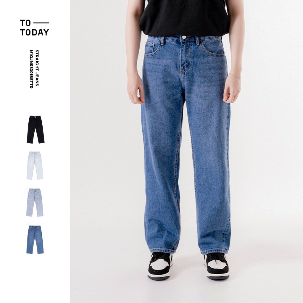 Quần Bò Jean Nam Ống Suông Rộng Chất Vải Jean 100% Cotton Form Straight TOTODAY