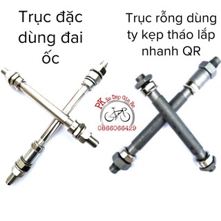 Bộ trục dùng bạc đạn cho moay ơ xe đạp, trục bánh xe đạp thể thao dùng bạc đạn hàng loại 1