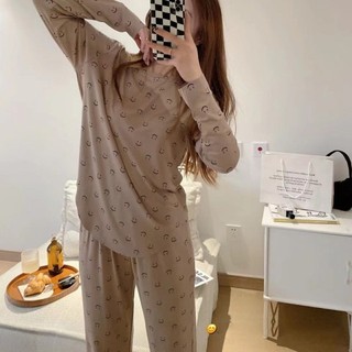 Bộ ngủ nữ mặc ở nhà chất liệu cotton nhẹ thoáng siêu xinh full mặt cười