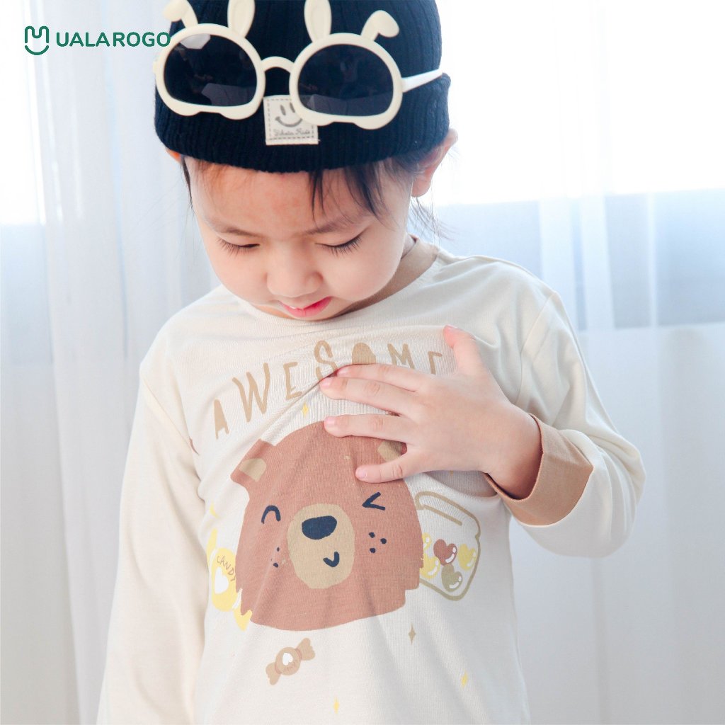 Bộ thu đông cho bé Ualarogo 1 - 5 tuổi vải Petit thoáng mát co giãn thấm hút mềm mại 2297