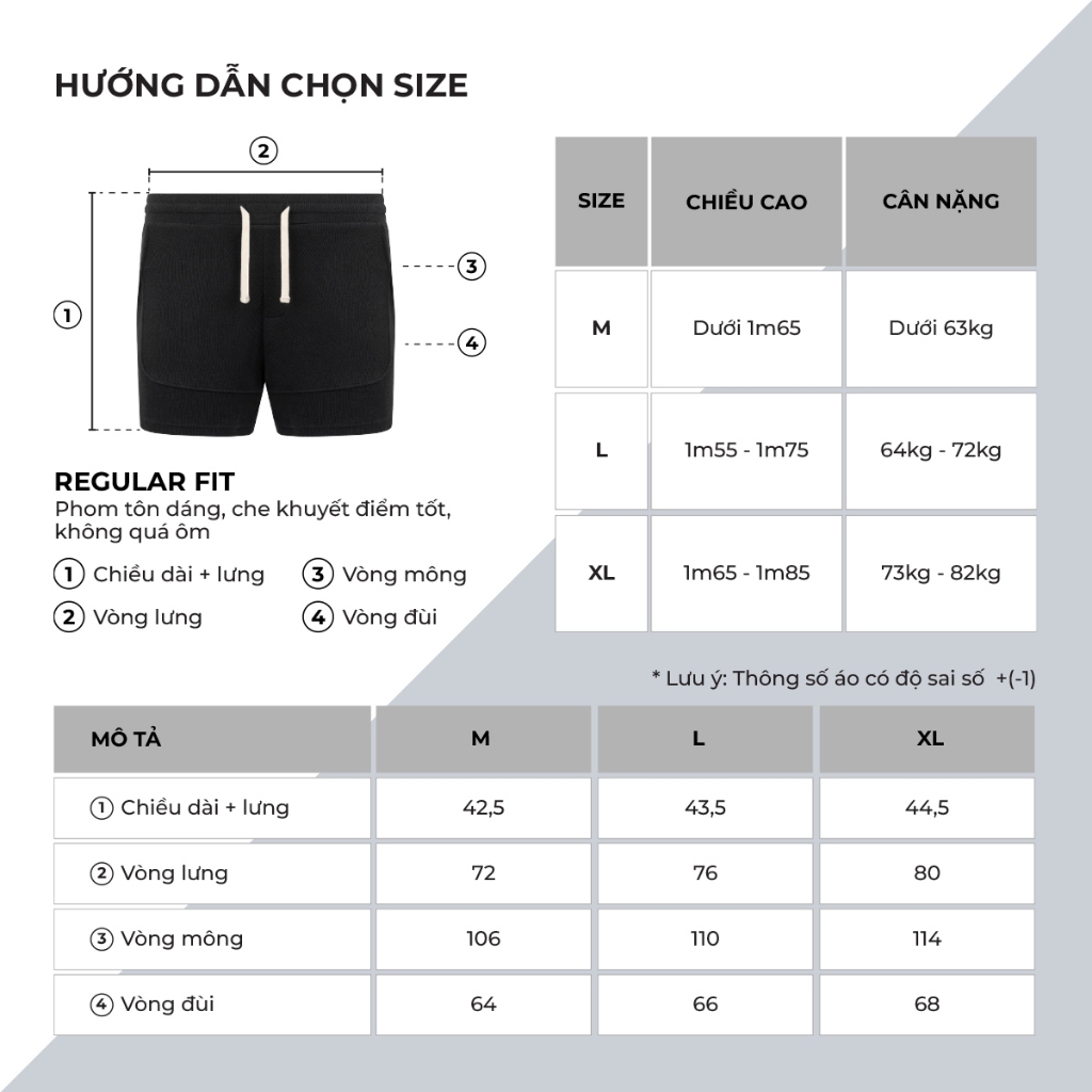 Quần short nỉ POLOMANOR, lưng đai thun, co giãn 2 chiều, chuẩn form