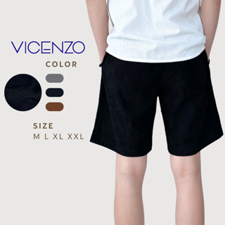  Quần Sooc Nhung Tăm Nam Vicenzo Trẻ Trung Năng Động. Quần Đùi Nam Nhung Tăm Trơn Đường May Chắc Chắn 