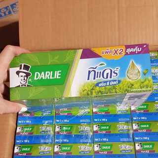 Hộp 2 tuýpx160gam kem đánh răng darlie ông tây đen trà xanh 160g thái lan