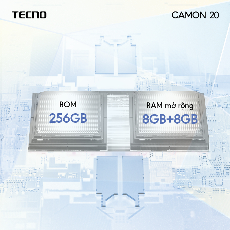 Điện thoại Tecno CAMON 20 8GB/256GB - Camera 64MP+32MP | 5000 mAh | Sạc nhanh 33W | 6.7'' - Mimall Official