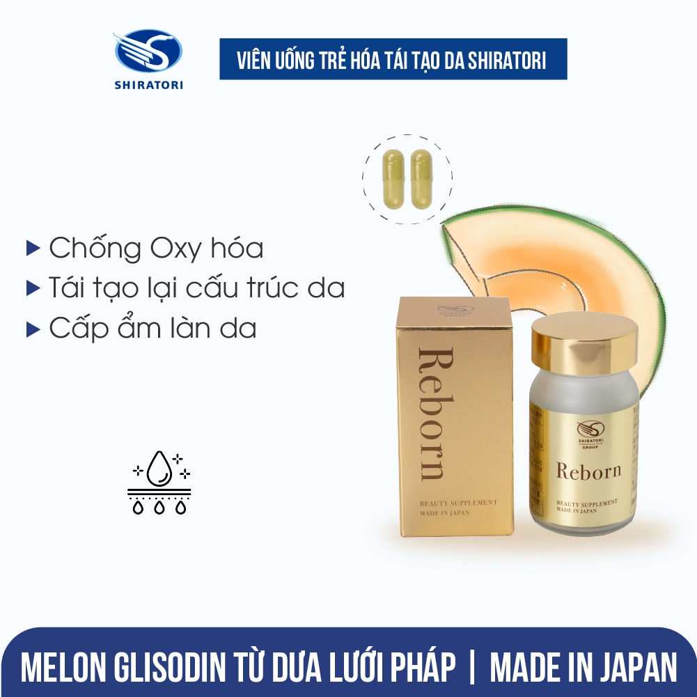Viên Uống Tái Tạo Da, Phục Hồi Da Hư Tổn Sau Lăn kim, Bắn Laser, Nặn Mụn,... Hộp 30 Viên - Shiratori Reborn