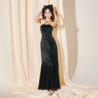 Đầm lụa dây chéo đuôi cá INTO.EIGHT thiết kế (Celeste Dress)