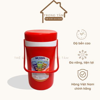 Bình giữ nhiệt, Ca đựng nước đá có quai xách BeCool cao cấp dung tích 1L, 1.5L, 2L Chấn Thuận Thành