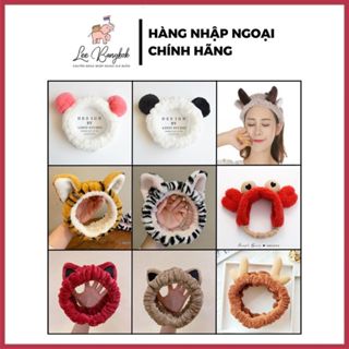 Băng Đô Rửa Mặt Bờm Cài Tóc Turban Dễ Thương Cute Tai Thỏ Mèo Noel Tuần Lộc Vải Nhung Nơ Cho Bé Gái Nam Nữ