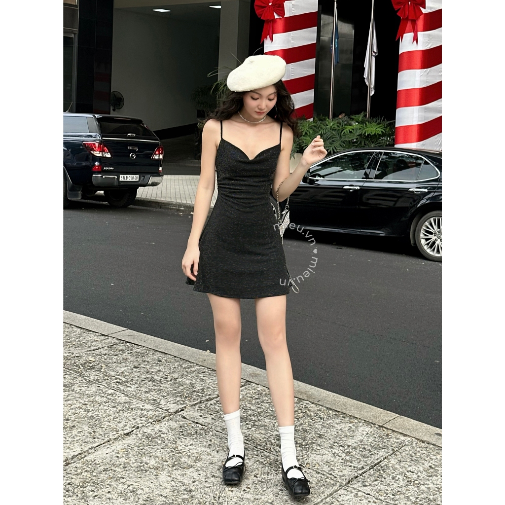 Đầm thun nữ thiết kế hai dây kiểu dáng cocktail sang trọng MIEU - KN16