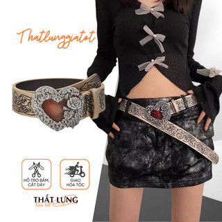 Thắt lưng y2k nam nữ màu nâu cổ điển da PU bản nhỏ và bản to (Hỗ trợ bấm lỗ dây nịt) TL166 - Thắt Lưng Giá Tốt