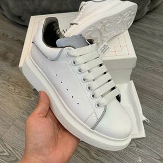 Giày mc queen phản quang dây lụa, mcq trắng phản quang chuẩn 1.1, sneaker nam nữ full box bill - phương mon_boutique