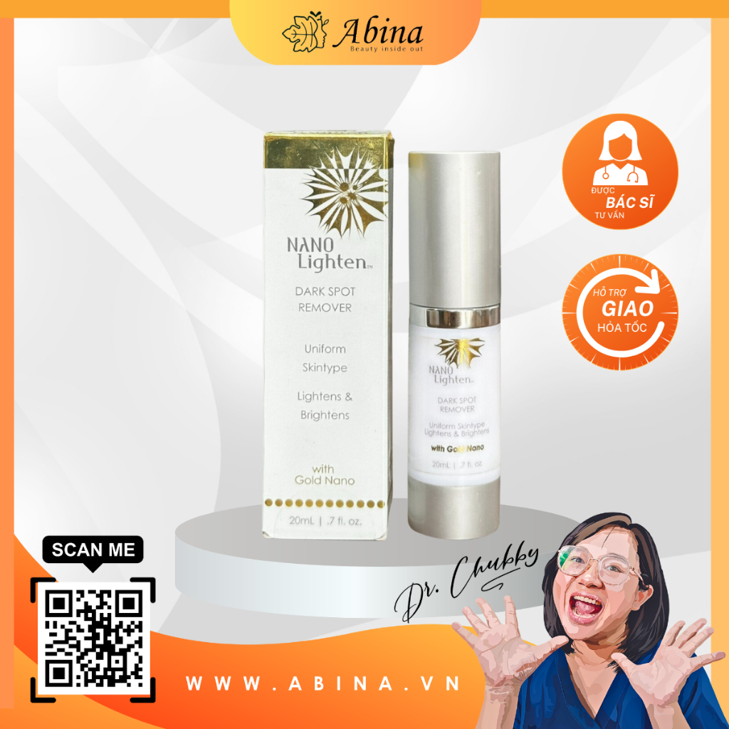 Serum nám mờ thâm sạm, đốm nâu, giảm tàn nhang, sáng đều màu da Nano Lighten Dark Spot Remover 20ml Dr Chubby