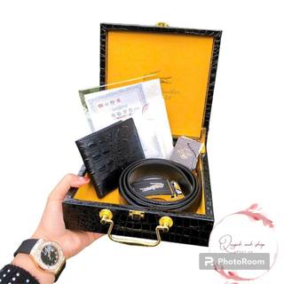 Combo ví và thắt lưng nam da cá sấu cao cấp mẫu mới 2023