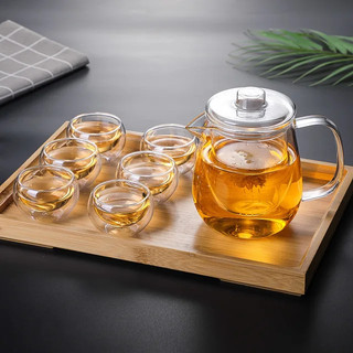 Bộ ấm trà thủy tinh, bộ ấm trà lõi lọc thủy tinh xinh xắn 500ml/600ml