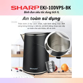 Bình đun siêu tốc SHARP EKJ-10DVPS-BK/RD (1.0L) - Chính Hãng
