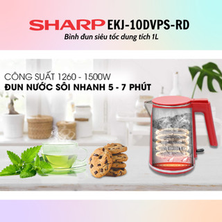Bình đun siêu tốc SHARP EKJ-10DVPS-BK/RD (1.0L) - Chính Hãng