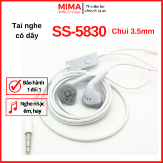 Tai nghe S5830 jack tròn 3.mm có mic, hỗ trợ đàm thoại, tai nghe chui tròn 3.5mm