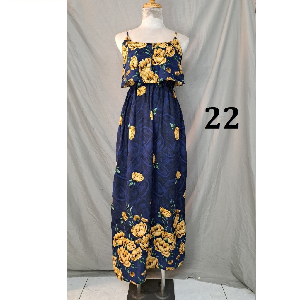 Đầm maxi Lanh Thái Bèo ngực