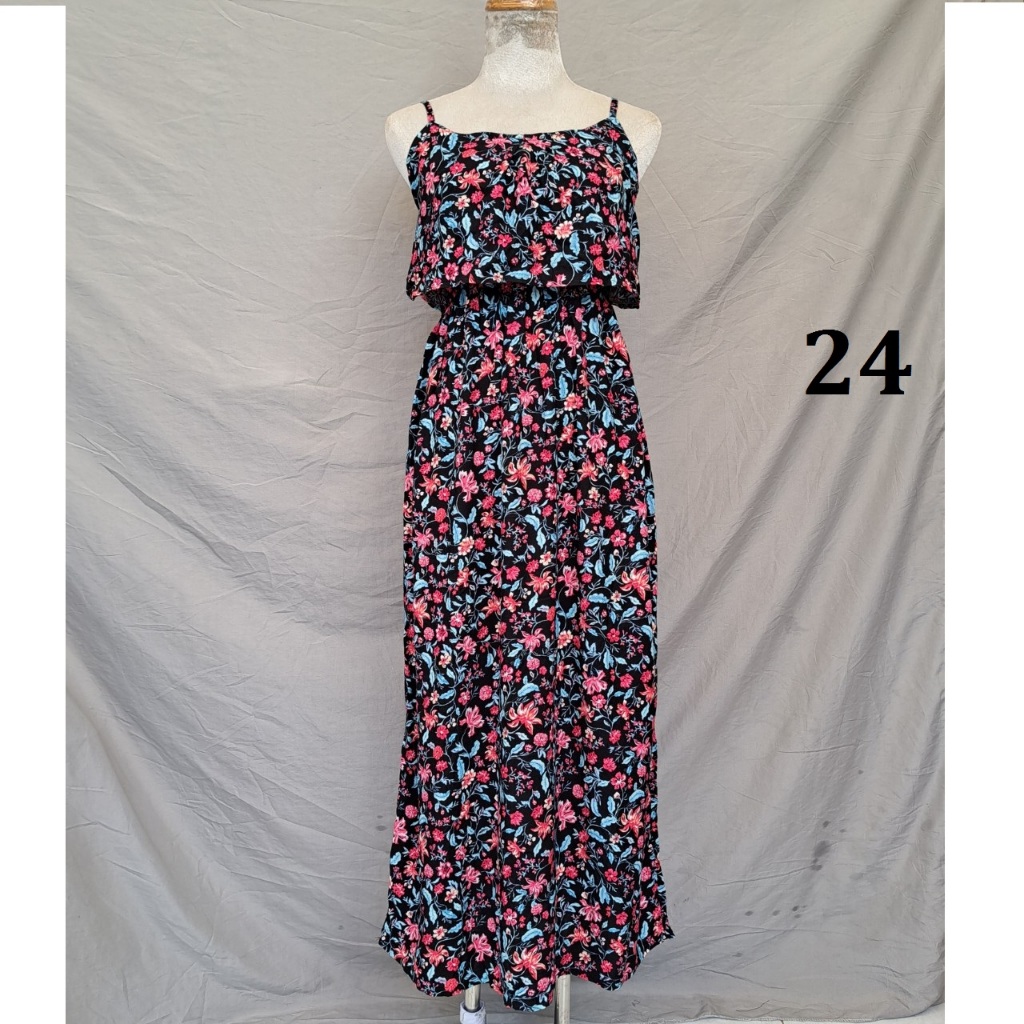 Đầm maxi Lanh Thái Bèo ngực