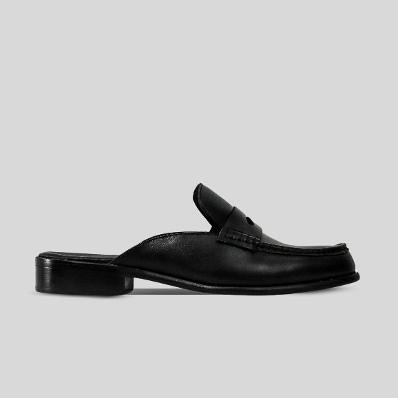 Giày Sục FANGY - The Penny Slipper - Black Leather