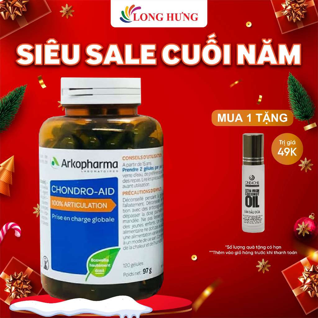 Viên uống Arkopharma Chondro-Aid 100% Articulation hỗ trợ chắc khỏe hệ xương khớp (60 viên/120 viên)