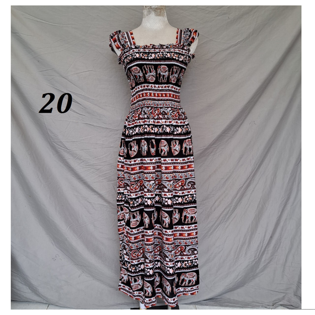 Đầm maxxi tay cánh tiên