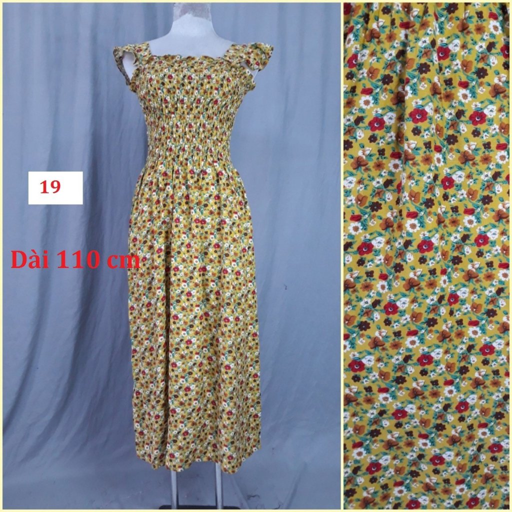 Đầm maxxi tay cánh tiên