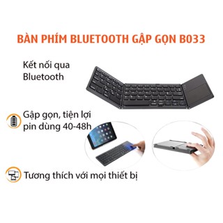 Bàn Phím Gập Không Dây Bluetooth HICO B033 Ultra Slim Có Chuột Cảm Ứng - Phù Hợp Với Máy Tính Bảng Điện Thoại