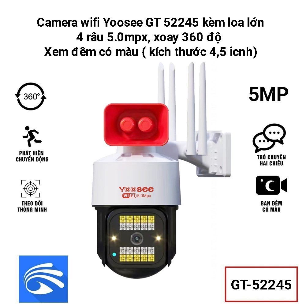 CAMERA WIFI GT52245 + LOA LỚN