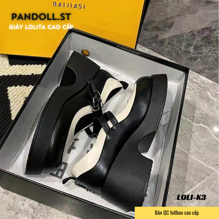 PANDOLL] Giày lolita nữ đế cao 6cm K3 thời trang Hàn Quốc - Giày lolita đế cao thời trang