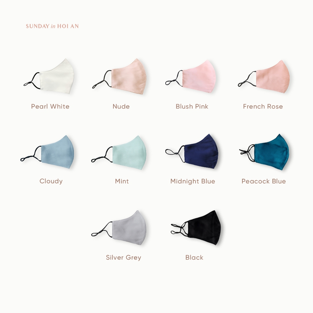 Khẩu Trang Lụa Mulberry 100% Cao Cấp Chống Lão Hoá Và Dưỡng Da | Mulberry Silk Face Mask - SUNDAY