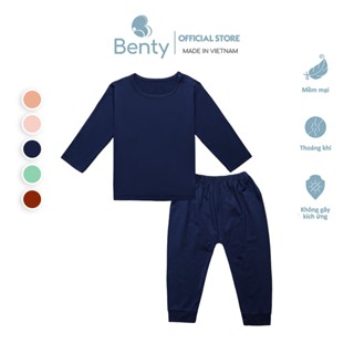 Bộ dài tay cài vai BENTY basic chất vải mềm mịn mát, đồ dài cho bé trai bé gái cao cấp nằm điều hòa