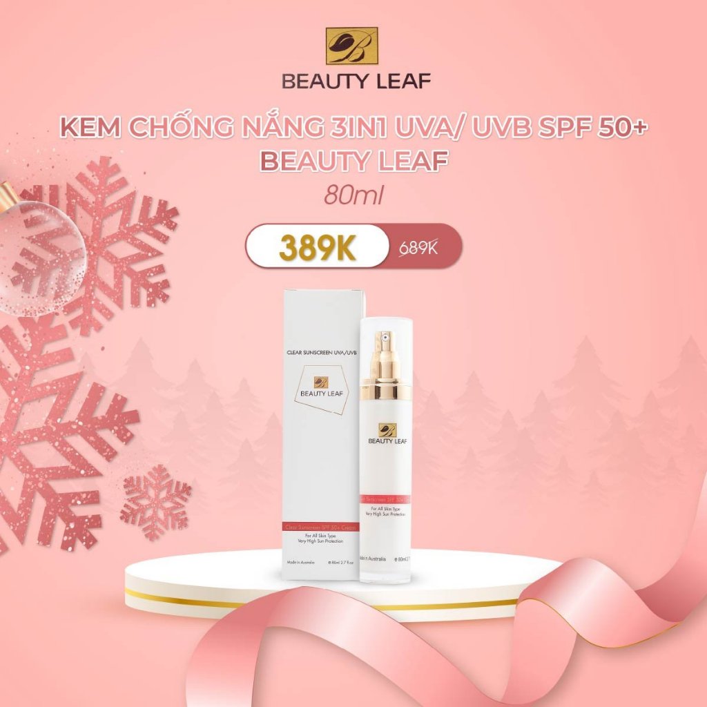 [GOLDEN HEALTH] Kem chống nắng Beauty Leaf Clear Sunscreen UVA/UVB SPF 50+ (chai 80ml)