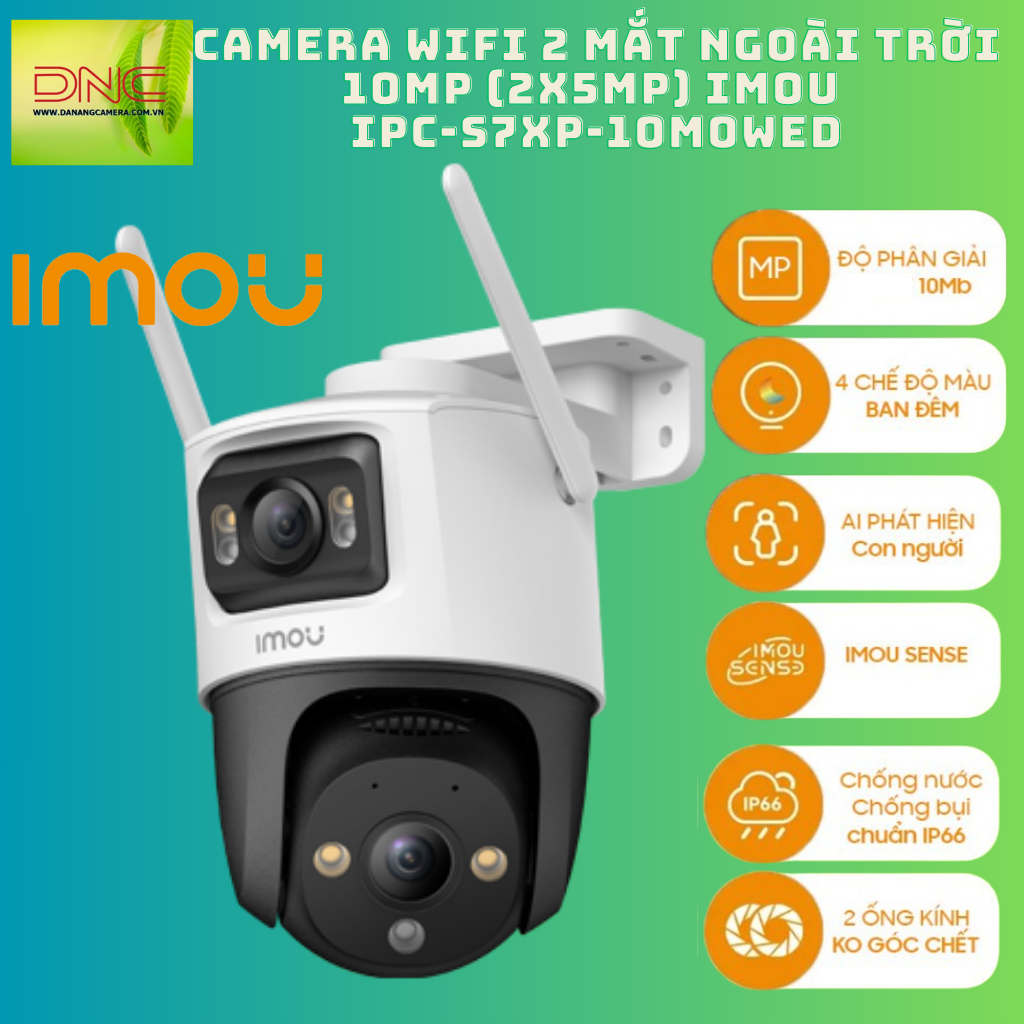 Camera Wifi iMOU Cruiser Dual 10MP IPC-S7XP-10M0WED và 6MP IPC-S7XP-6M0WED Xoay 360 Ngoài Trời