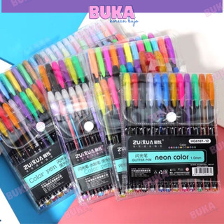 Bút nhũ neon color Buka set 12- 24 bút, phụ kiện trang trí sổ planner, bullet journal