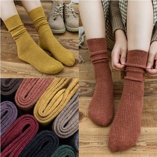 Tất nữ nhún cổ cao vớ nam nữ tất dệt kim nhiều màu Sumio phong cách lịch sự thanh lịch vintage co dãn TG026