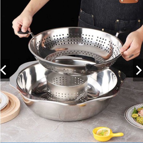 Nồi lẩu xoay inox dùng được cả bếp từ
