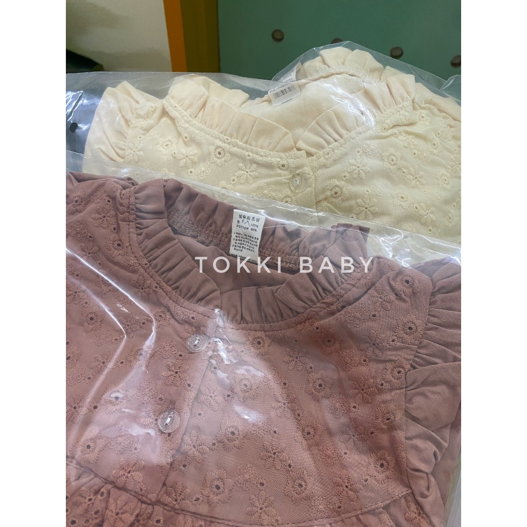 Áo sơ mi thô dày mix ren điệu đà cho bé AST010