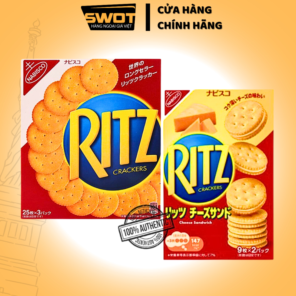 Bánh quy mặn Ritz Nabisco Crackers Nhật Bản, Bánh cookie Nhật cao cấp, giòn béo thơm ngon hảo hạng, giàu dinh dưỡng