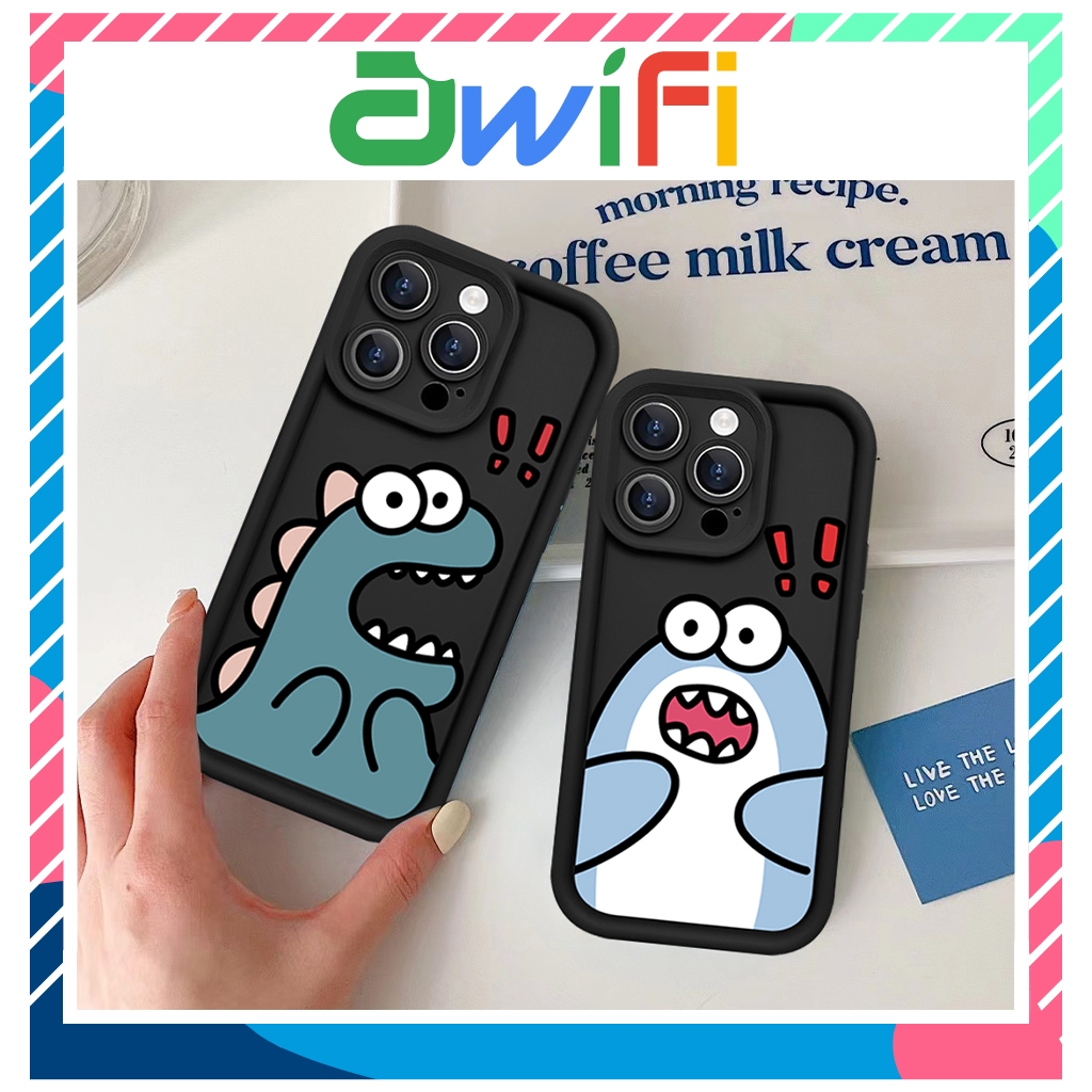Ốp lưng iphone camera viền cao dino shark 6/6s/6plus/7/8/plus/x/xs/11/12/13/14/15/pro/max/plus/promax - Awifi Case D4-10