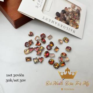 Phụ kiện nail - Set đá khối mix màu N553