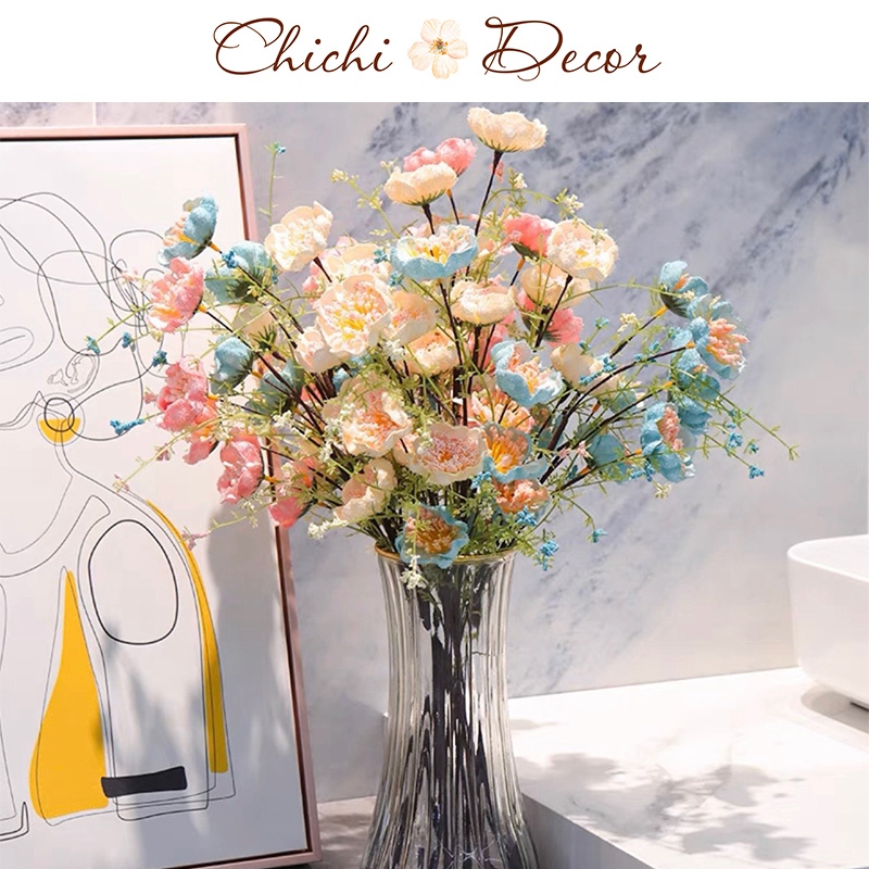 Hoa giả - hoa trà gạo cổ (60cm) cao cấp decor, trang trí nhà cửa