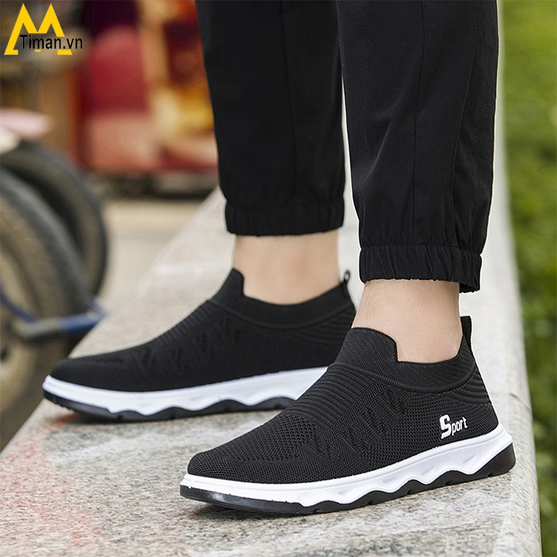 Giày lười nam chất liệu vải đẹp cao cấp phong cách thể thao bảo hành 1 năm GV15 TIMAN